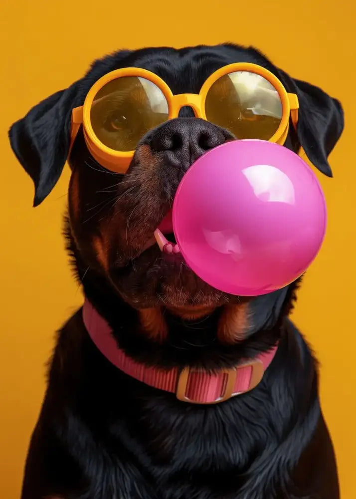 DecorBites™ Colorful Dog Sunglasses Canvas Wall Art