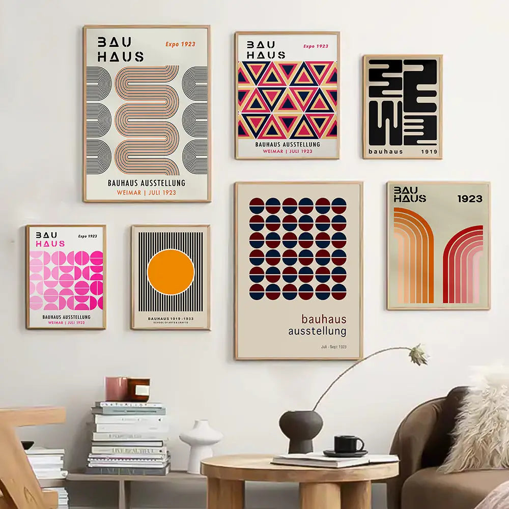 DecorBites™ Colorful Geometric Bauhaus Canvas Print
