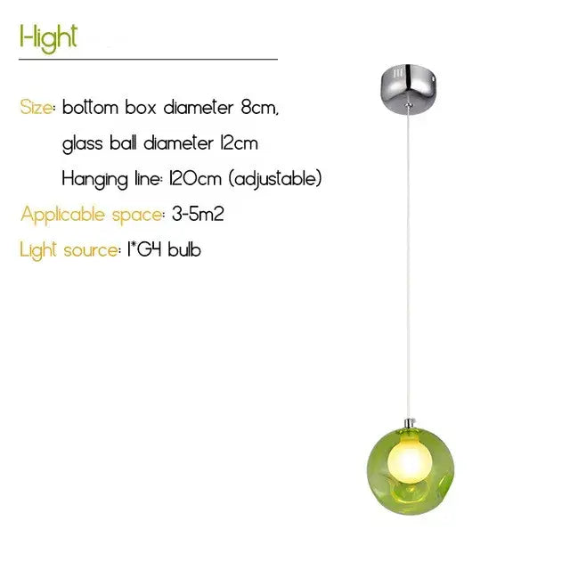 Decorbites colorful glass ball pendant light dining room chandelier