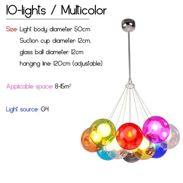Decorbites colorful glass ball pendant light dining room chandelier