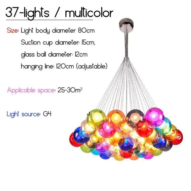 Decorbites colorful glass ball pendant light dining room chandelier