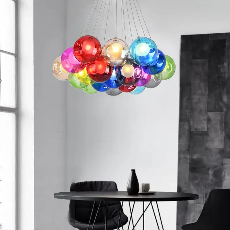 Decorbites colorful glass ball pendant light dining room chandelier