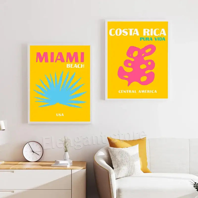 DecorBites™ Colorful Travel Posters Art Print Set