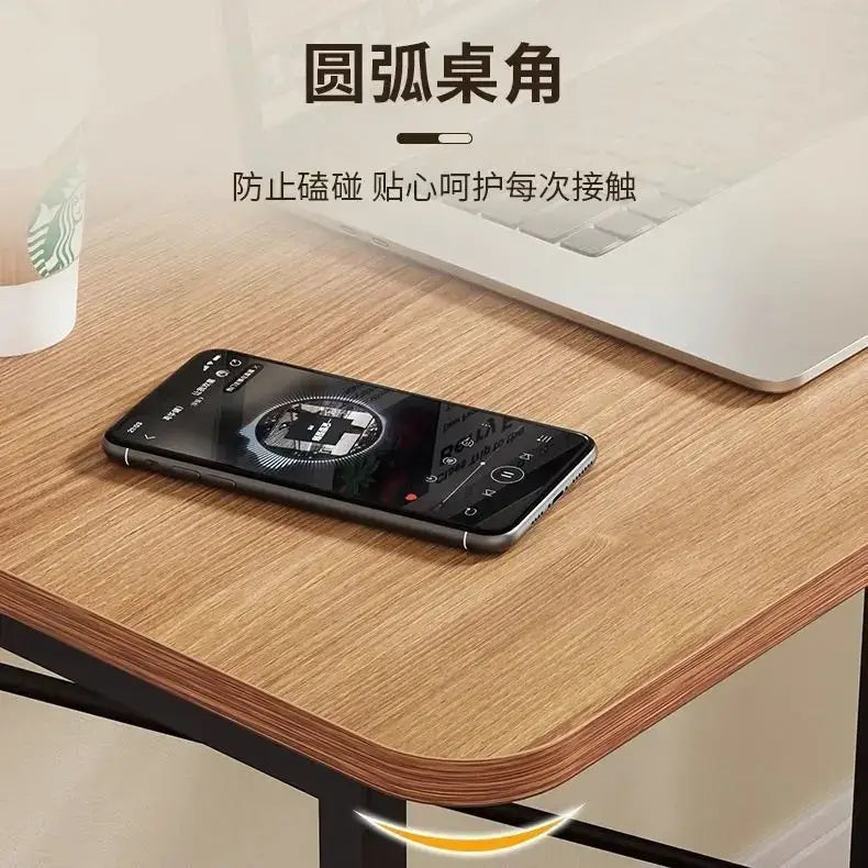 Decorbites compact foldable wood and black metal desk bedroom table