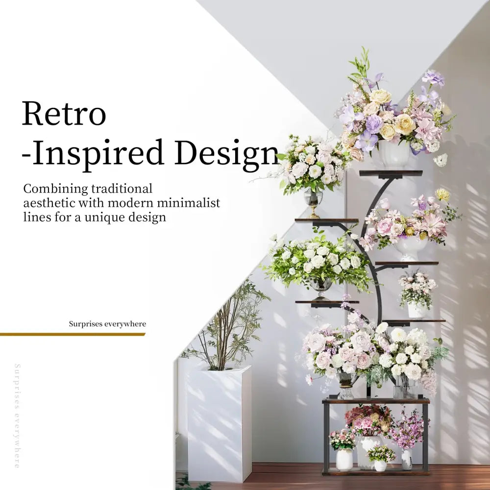 DecorBites™ Compact Tree Design Plant Stand with Multiple Shelves
