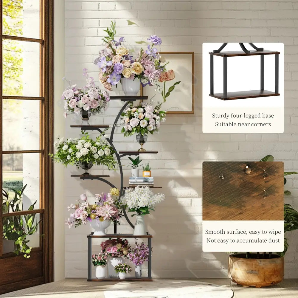 DecorBites™ Compact Tree Design Plant Stand with Multiple Shelves