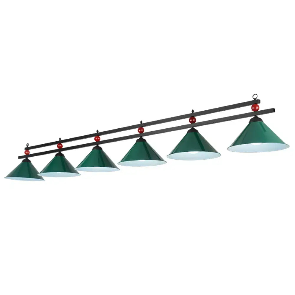 DecorBites™ Conical Island Metal Pendant Ceiling Light - Industrial Style with Decorative Billiards Accent