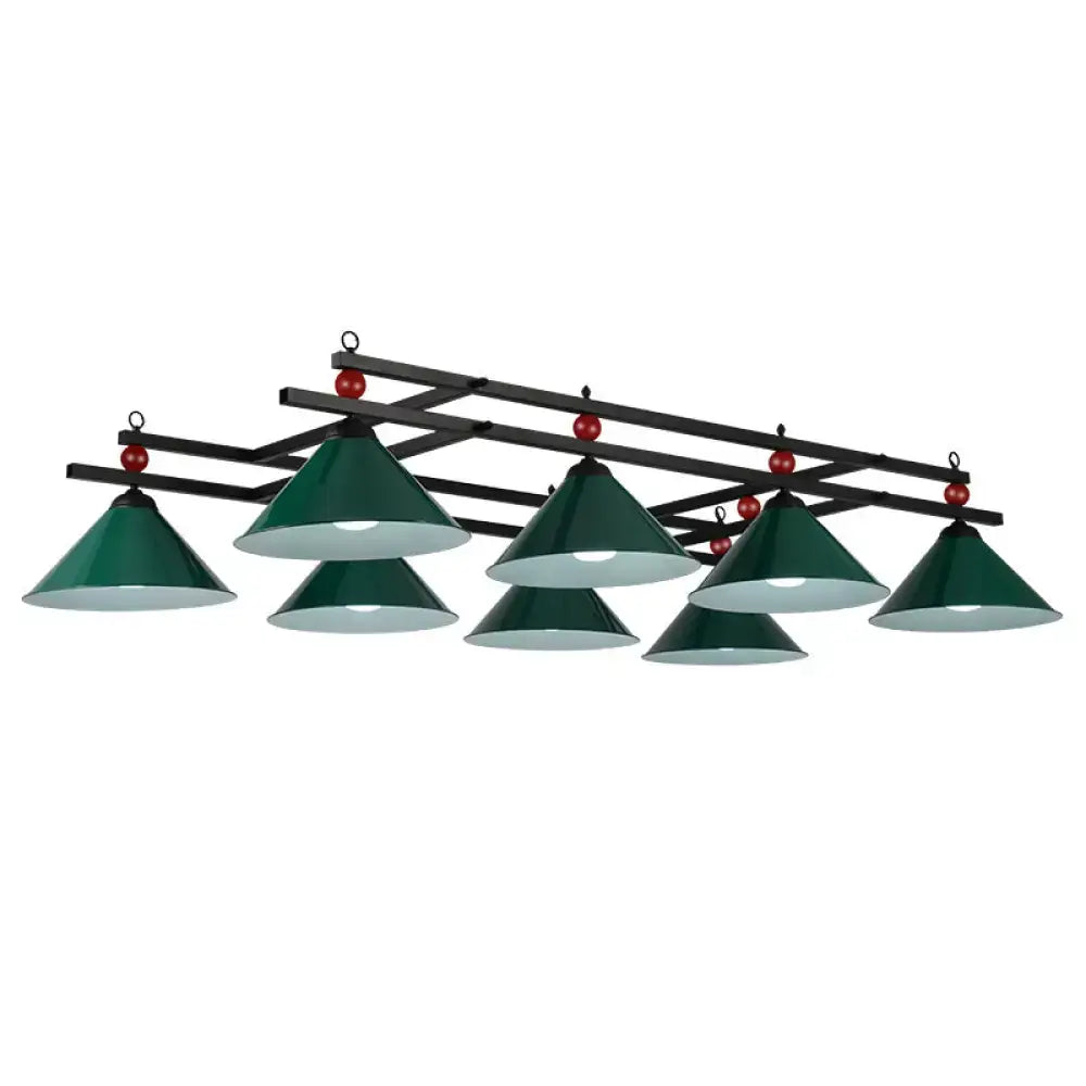 DecorBites™ Conical Island Metal Pendant Ceiling Light - Industrial Style with Decorative Billiards Accent
