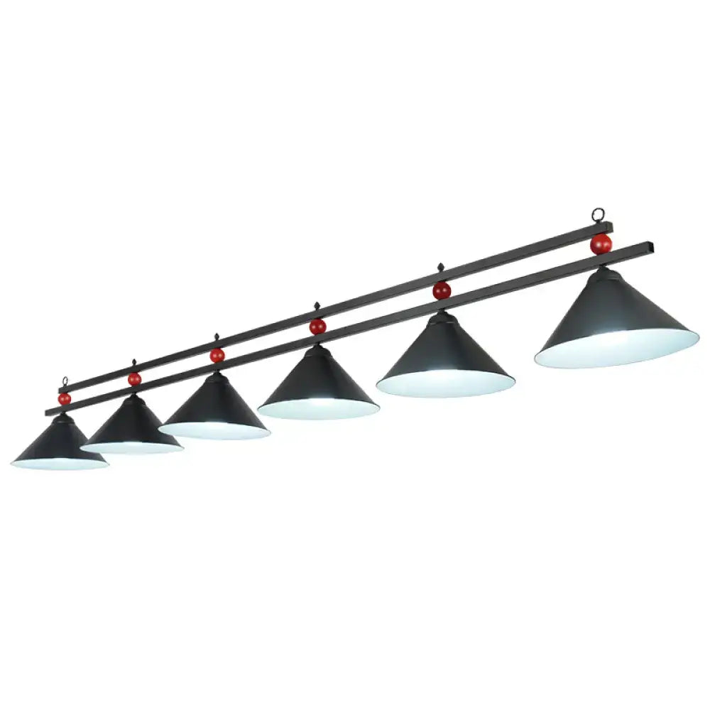 DecorBites™ Conical Island Metal Pendant Ceiling Light - Industrial Style with Decorative Billiards Accent