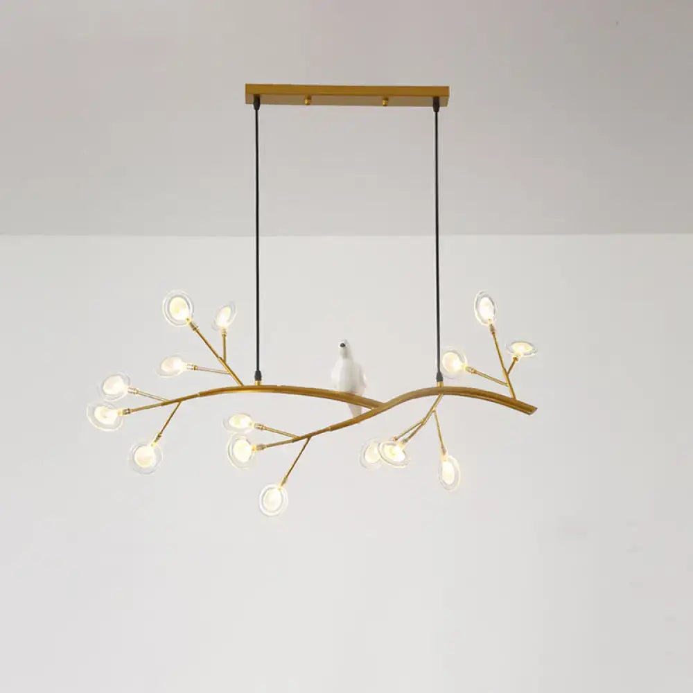 DecorBites™ Contemporary Acrylic LED Pendant Light with Bird Decoration - Branch Dining Room Island Lamp Kit