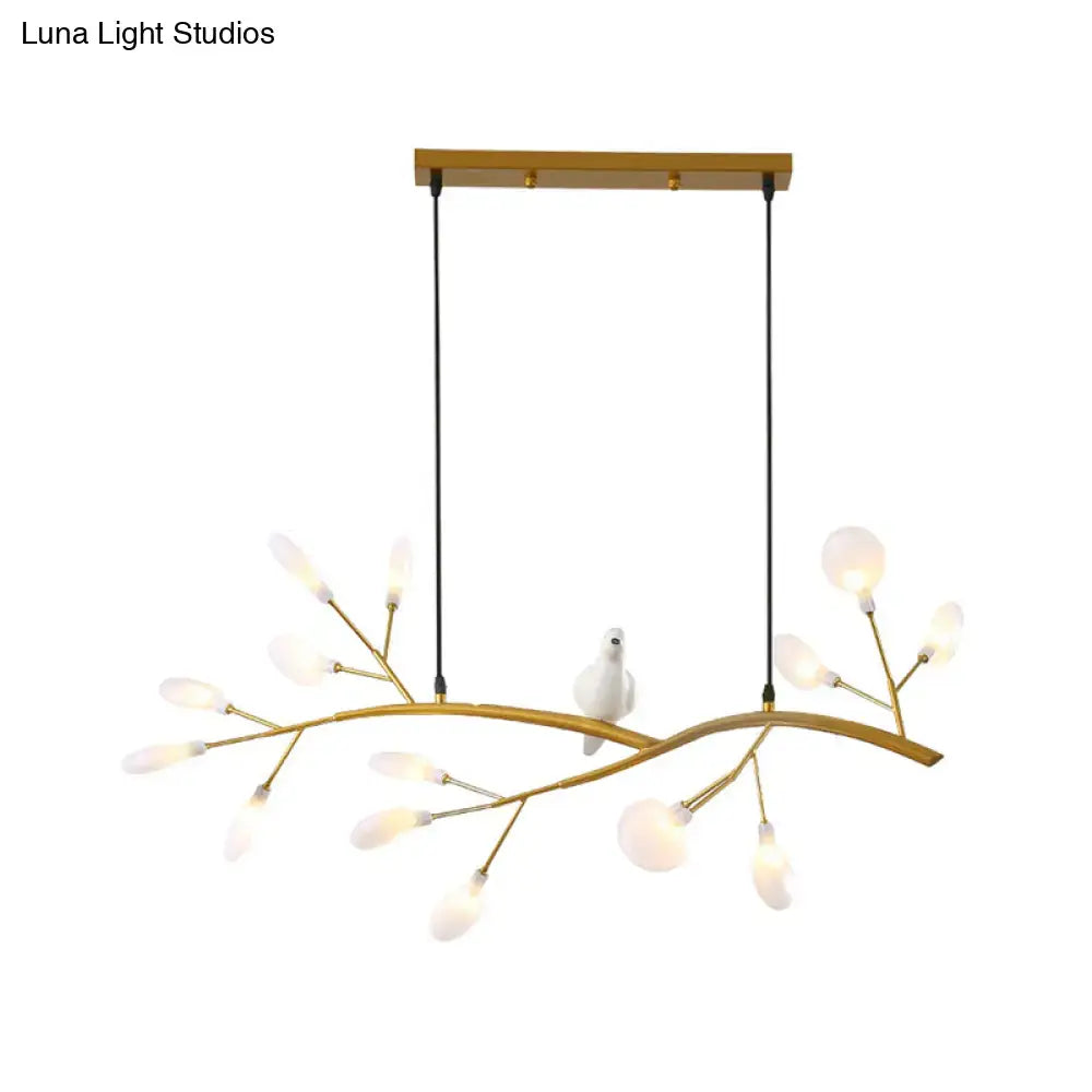 DecorBites™ Contemporary Acrylic LED Pendant Light with Bird Decoration - Branch Dining Room Island Lamp Kit