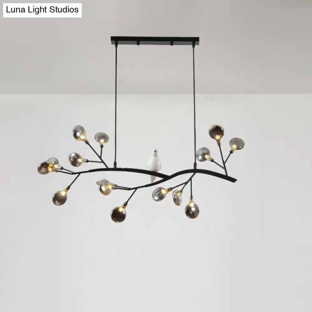 DecorBites™ Contemporary Acrylic LED Pendant Light with Bird Decoration - Branch Dining Room Island Lamp Kit