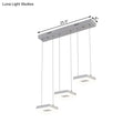 DecorBites™ Contemporary Acrylic Square Island Light - 3-Light Ceiling Fixture over Table, Warm/White/Natural Light
