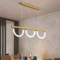 DecorBites™ Contemporary Black/Gold Kitchen Island Lamp - Acrylic Semicircle Design (3 Lights)