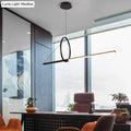 Decorbites™ contemporary black led ceiling light with metal ring and remote control for dining room use