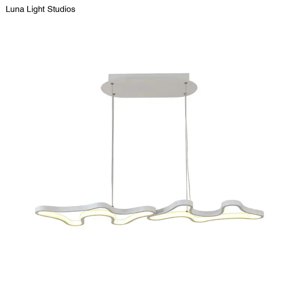 DecorBites™ Contemporary Black/White LED Pendant Island Light with Cloud-Like Metal Frame