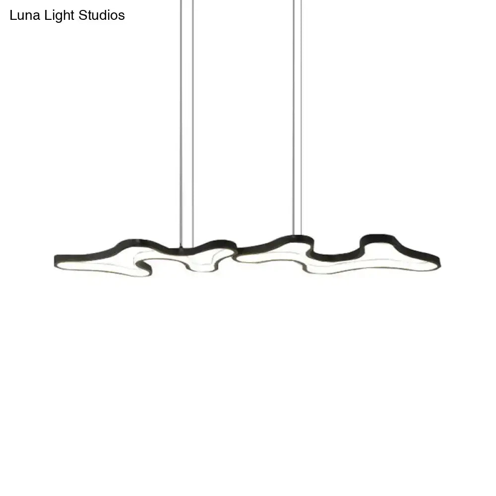 DecorBites™ Contemporary Black/White LED Pendant Island Light with Cloud-Like Metal Frame