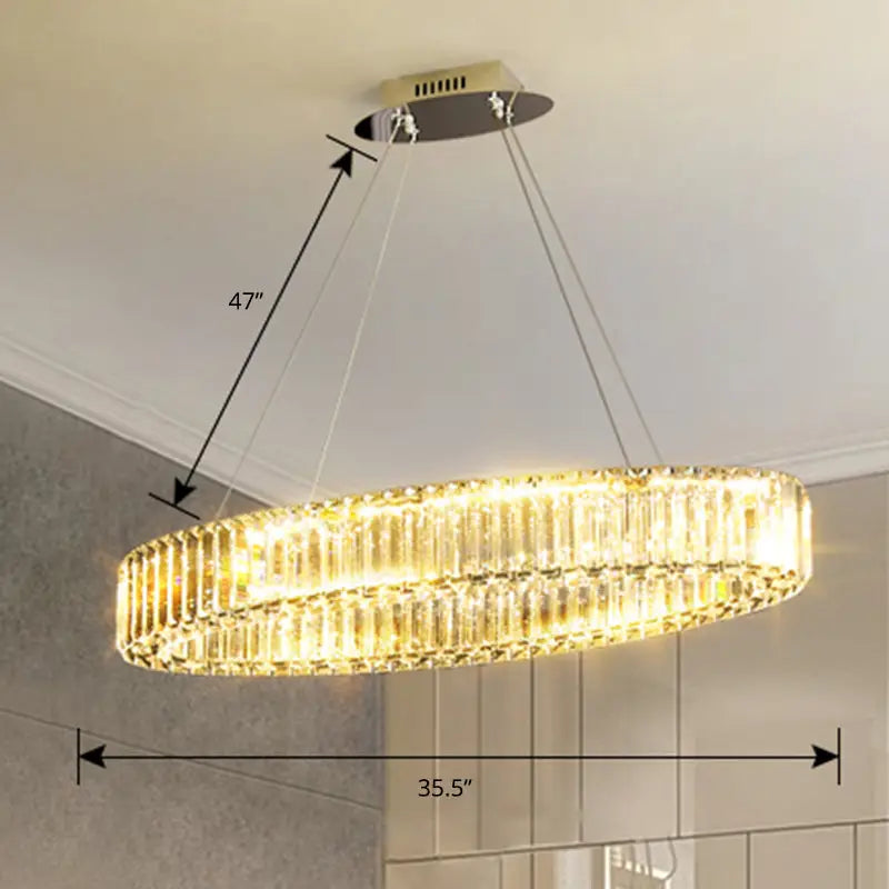 Decorbites contemporary clear crystal chandelier dining room light