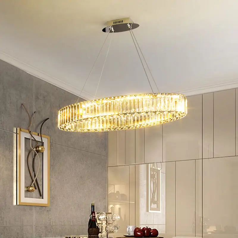 Decorbites contemporary clear crystal chandelier dining room light