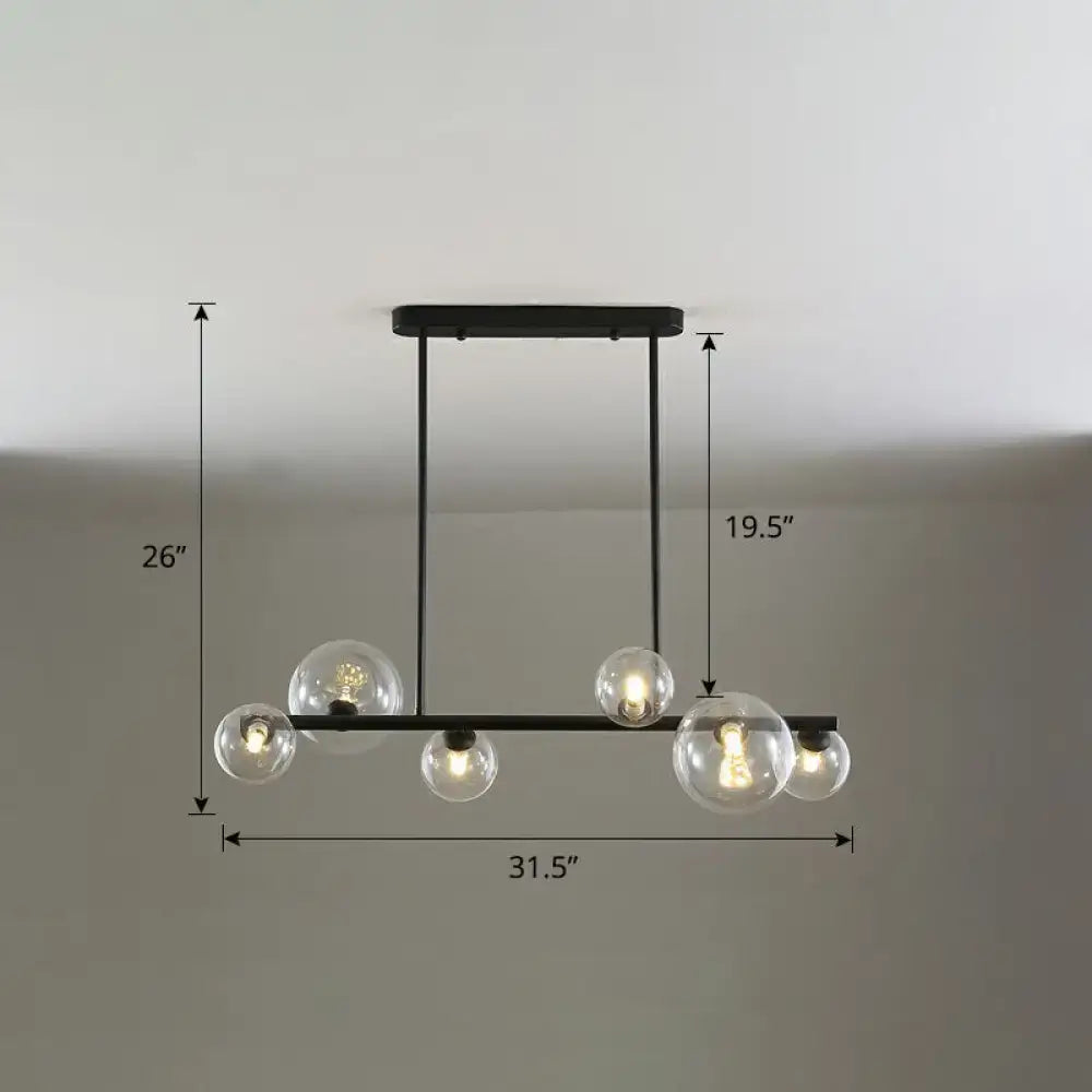 DecorBites™ Contemporary Clear Glass Bubble Island Lamp - Stylish Ceiling Light for Dining Room