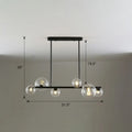Black metal DecorBites™ chandelier with five clear glass globe bulbs ceiling light for dining room use