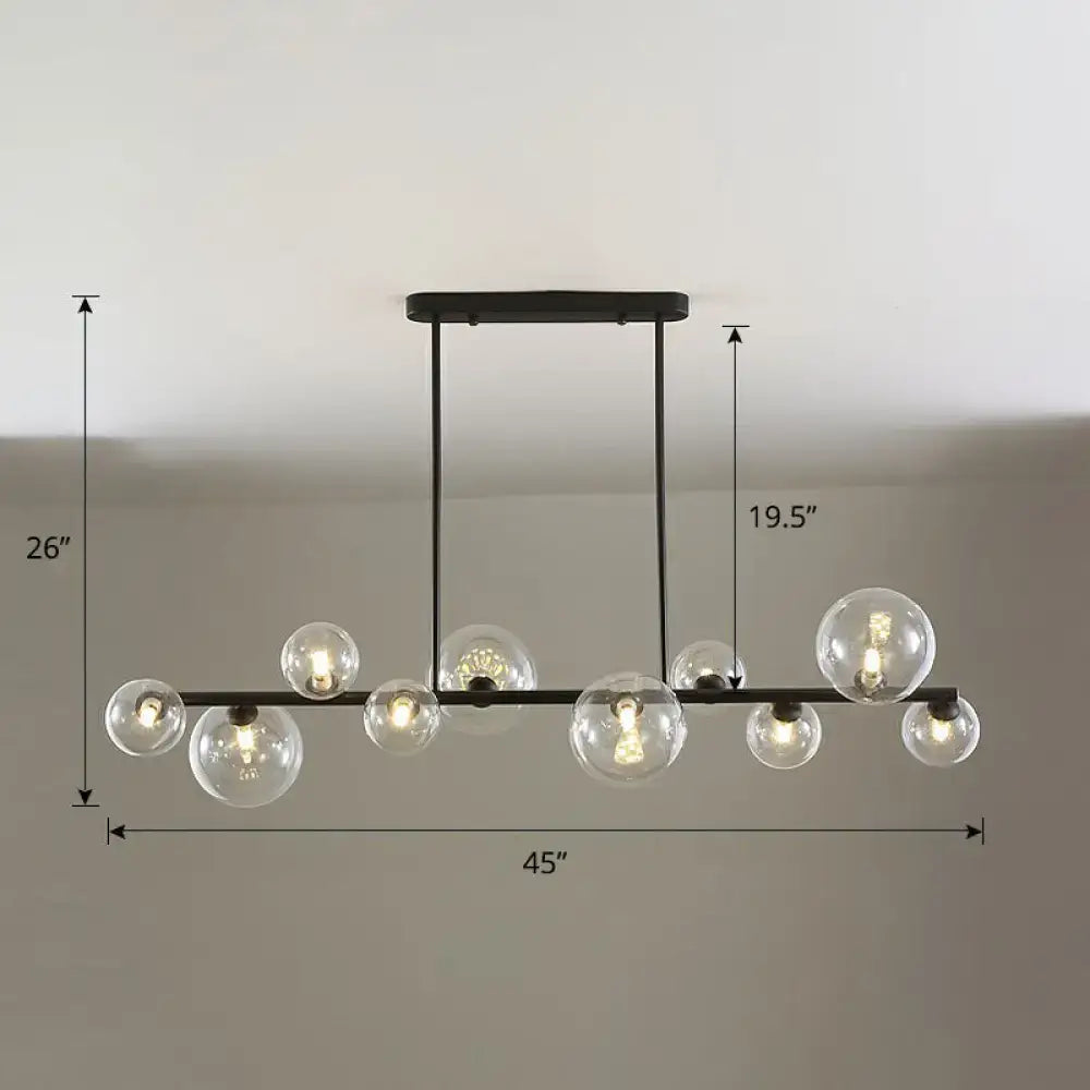 DecorBites™ Contemporary Clear Glass Bubble Island Lamp - Stylish Ceiling Light for Dining Room