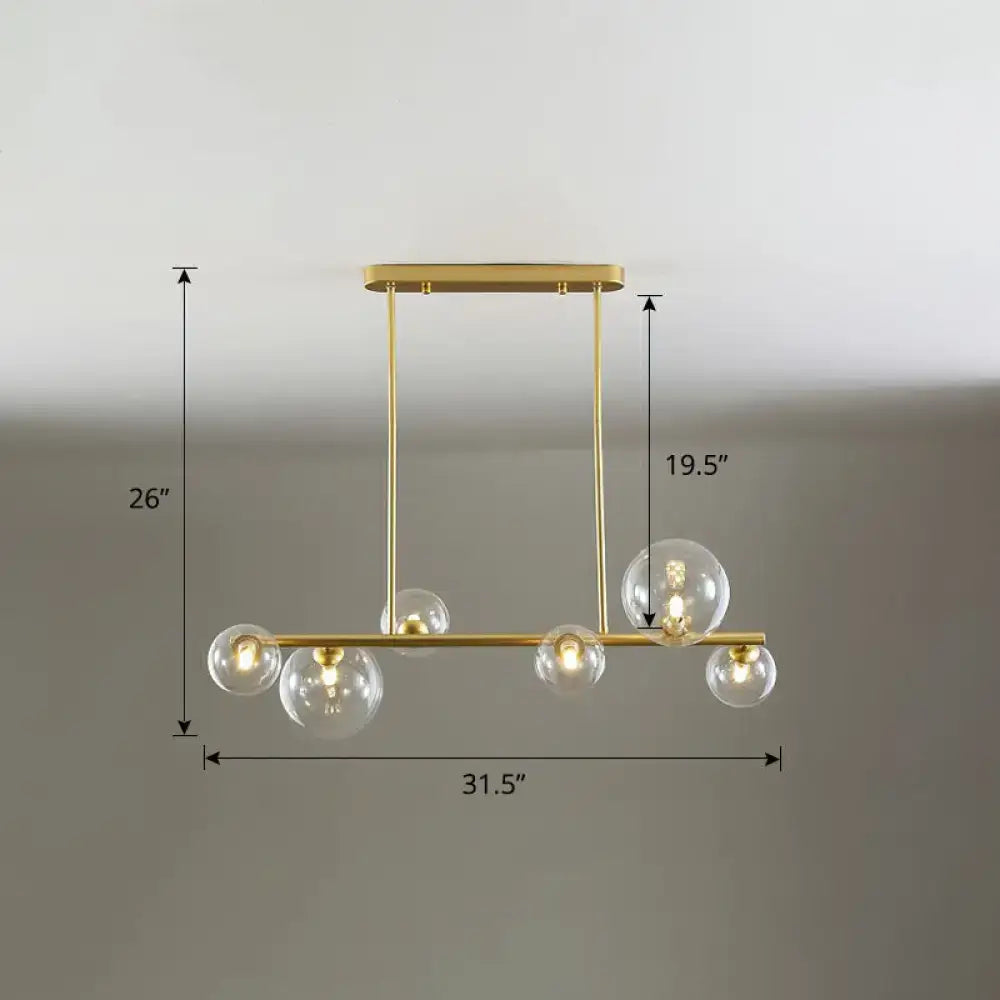 DecorBites™ Contemporary Clear Glass Bubble Island Lamp - Stylish Ceiling Light for Dining Room