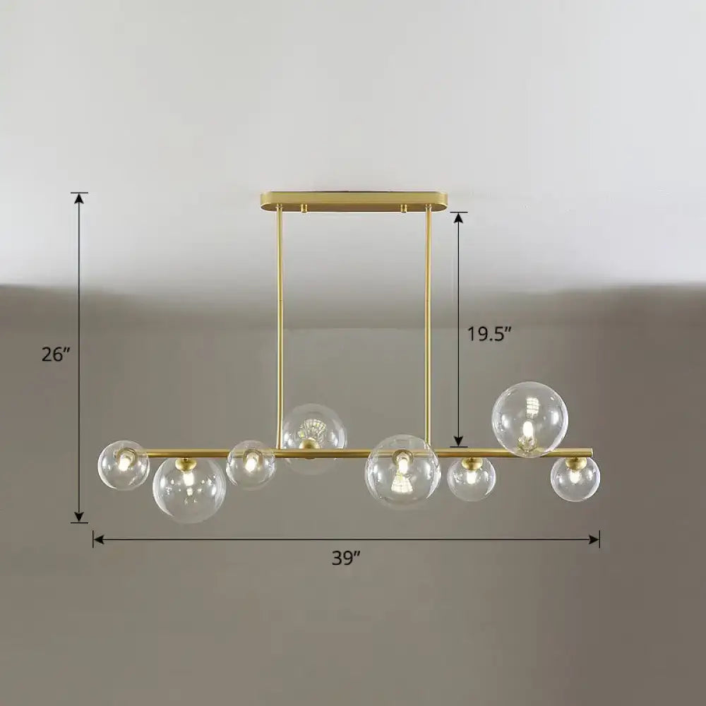 DecorBites™ Contemporary Clear Glass Bubble Island Lamp - Stylish Ceiling Light for Dining Room