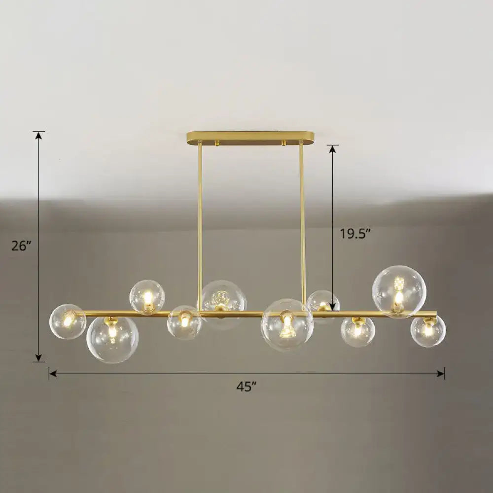DecorBites™ Contemporary Clear Glass Bubble Island Lamp - Stylish Ceiling Light for Dining Room
