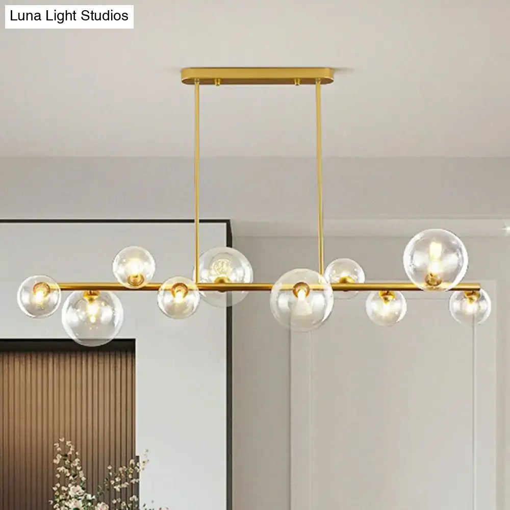 DecorBites™ Contemporary Clear Glass Bubble Island Lamp - Stylish Ceiling Light for Dining Room