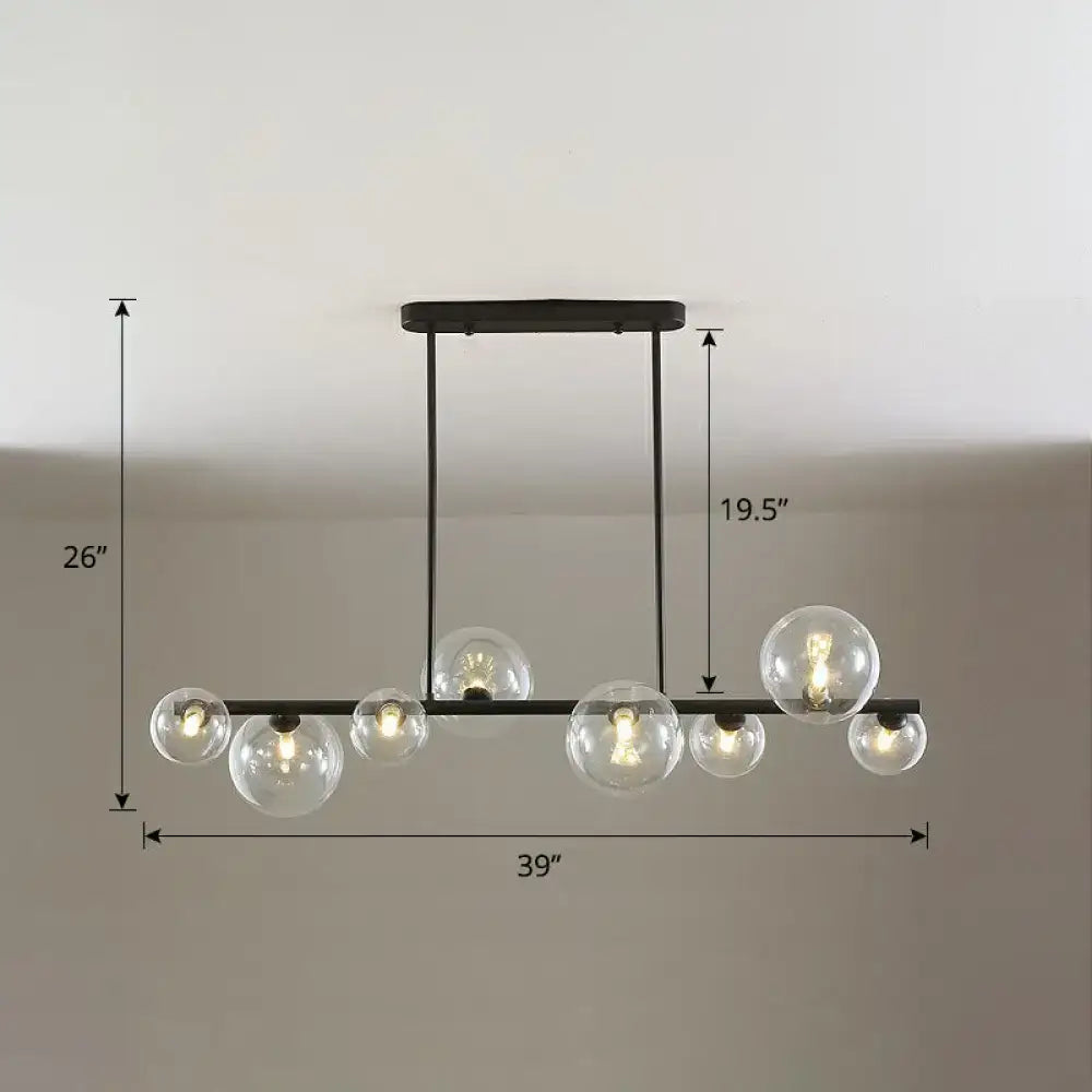 DecorBites™ Contemporary Clear Glass Bubble Island Lamp - Stylish Ceiling Light for Dining Room