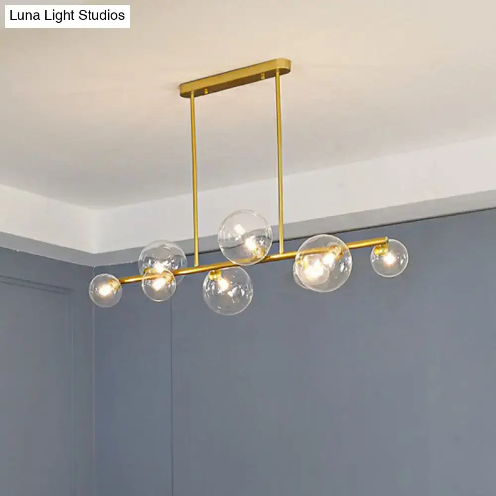 DecorBites™ Contemporary Clear Glass Bubble Island Lamp - Stylish Ceiling Light for Dining Room