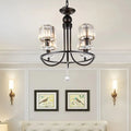 DecorBites™ Contemporary Crystal Chandelier - 4/6/8 Lights Circle Hanging Light in Black for Bedroom