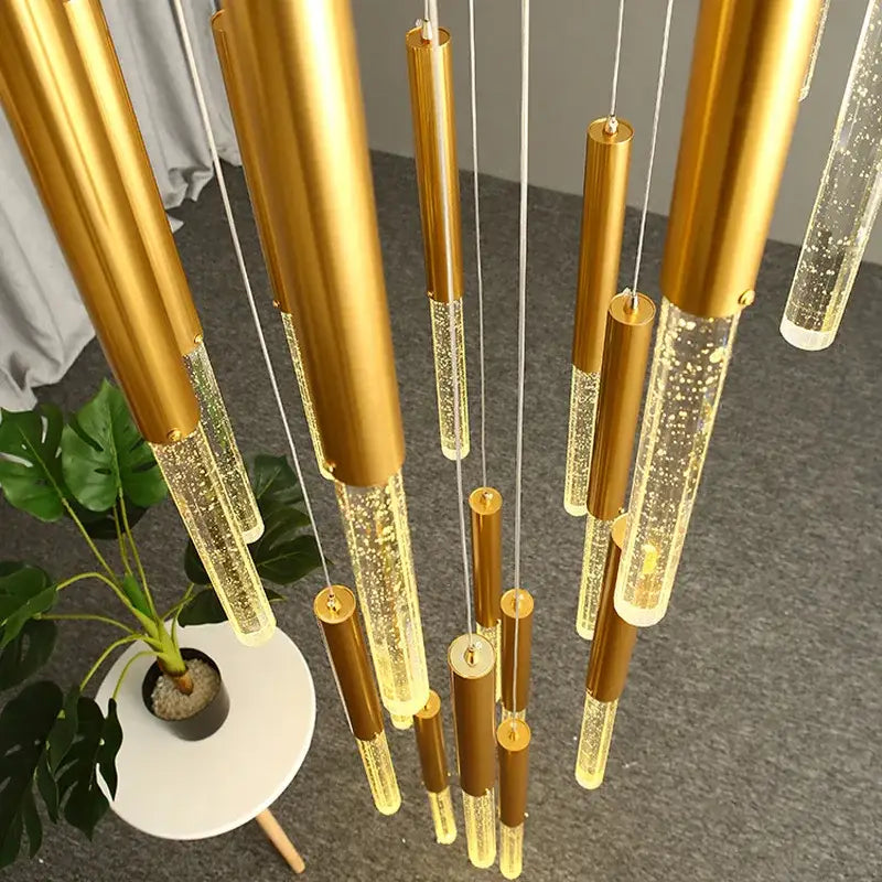 DecorBites™ Contemporary Crystal Chandelier for Large Staircase