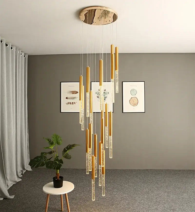 DecorBites™ Contemporary Crystal Chandelier for Large Staircase