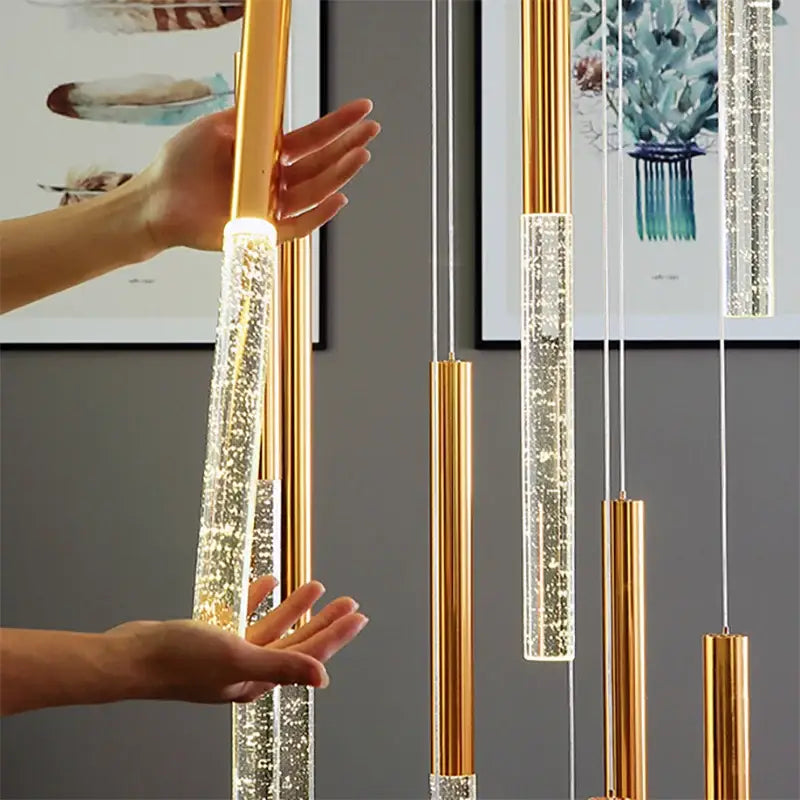 DecorBites™ Contemporary Crystal Chandelier for Large Staircase