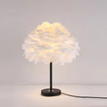DecorBites™ Contemporary Feather Flower Table Lamp - Single-Bulb Night Light for Bedroom