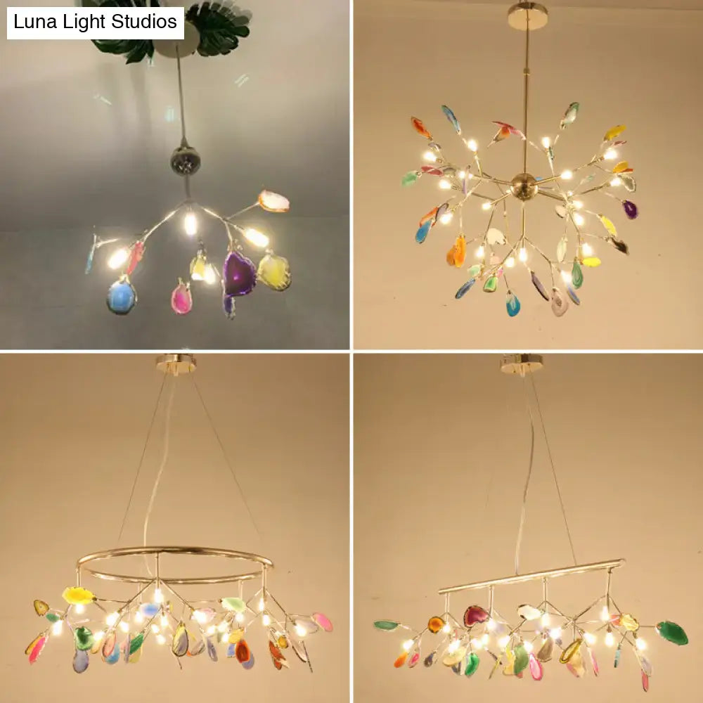 DecorBites™ Contemporary Firefly Metal Pendant Light with Round Canopy for Living Room - Island Lighting Solution