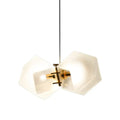 DecorBites™ Contemporary Frosted Glass Honeycomb Island Lamp with Brass Ceiling Hang - Modern 2/4/8-Light for Living Room