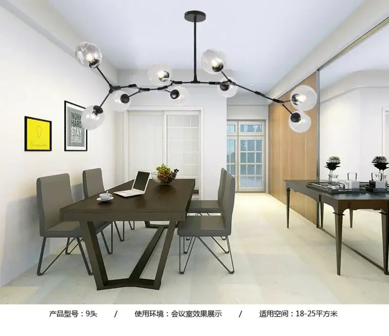 DecorBites™ Contemporary Glass Bubble Chandelier for Living Room