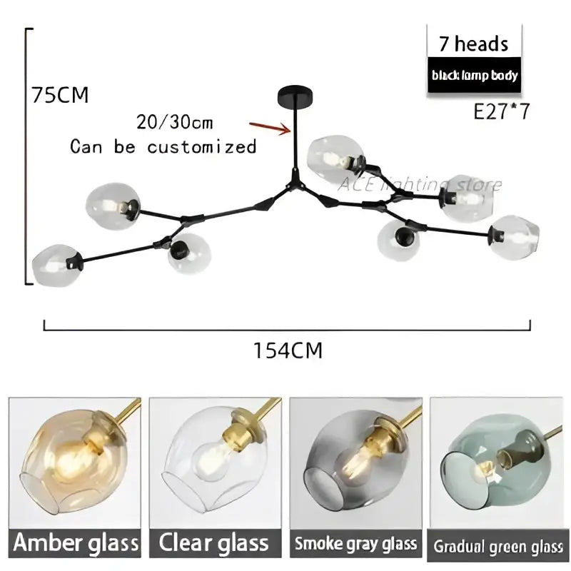 DecorBites™ Contemporary Glass Bubble Chandelier for Living Room