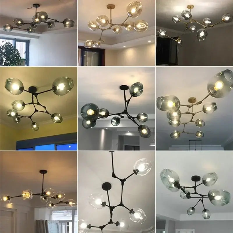 DecorBites™ Contemporary Glass Bubble Chandelier for Living Room