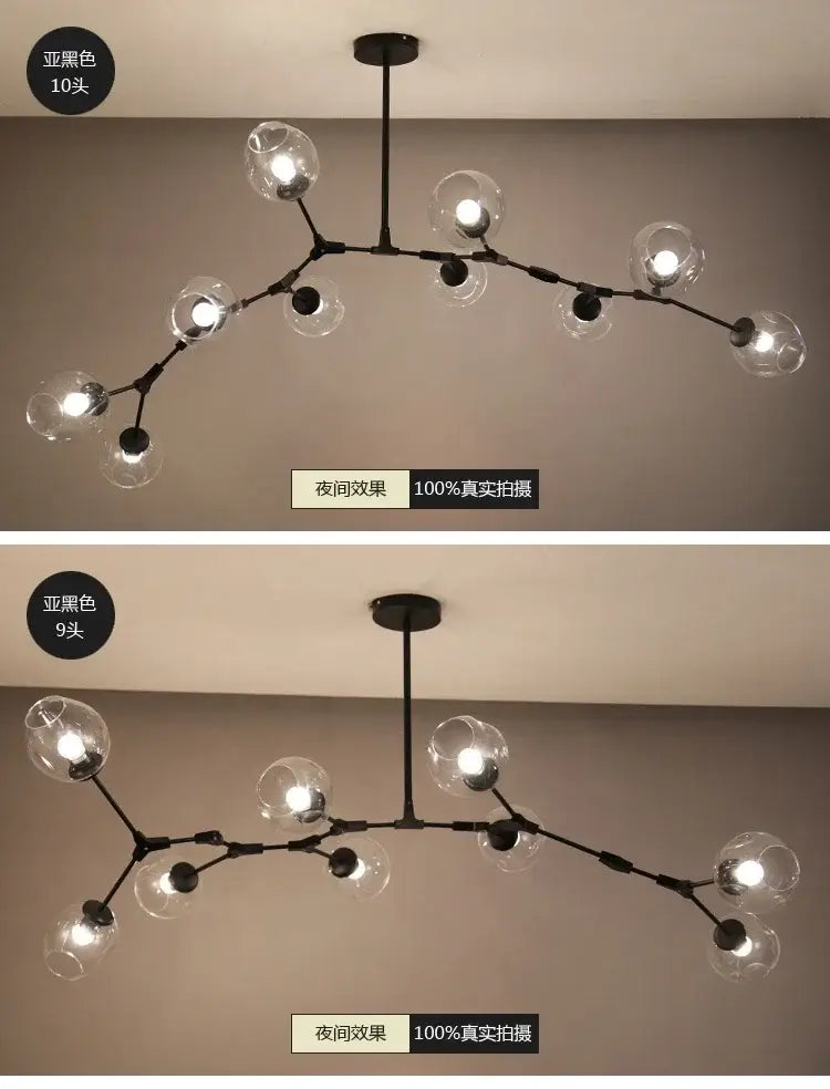 DecorBites™ Contemporary Glass Bubble Chandelier for Living Room