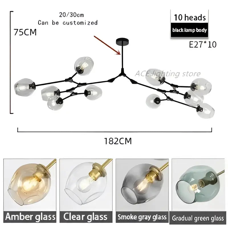 DecorBites™ Contemporary Glass Bubble Chandelier for Living Room