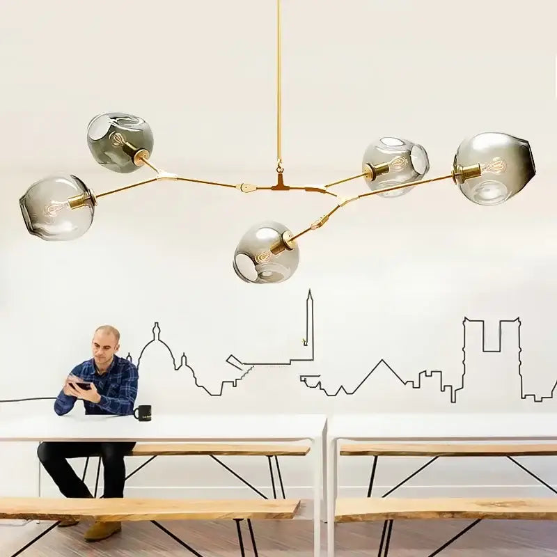 DecorBites™ Contemporary Glass Bubble Chandelier for Living Room