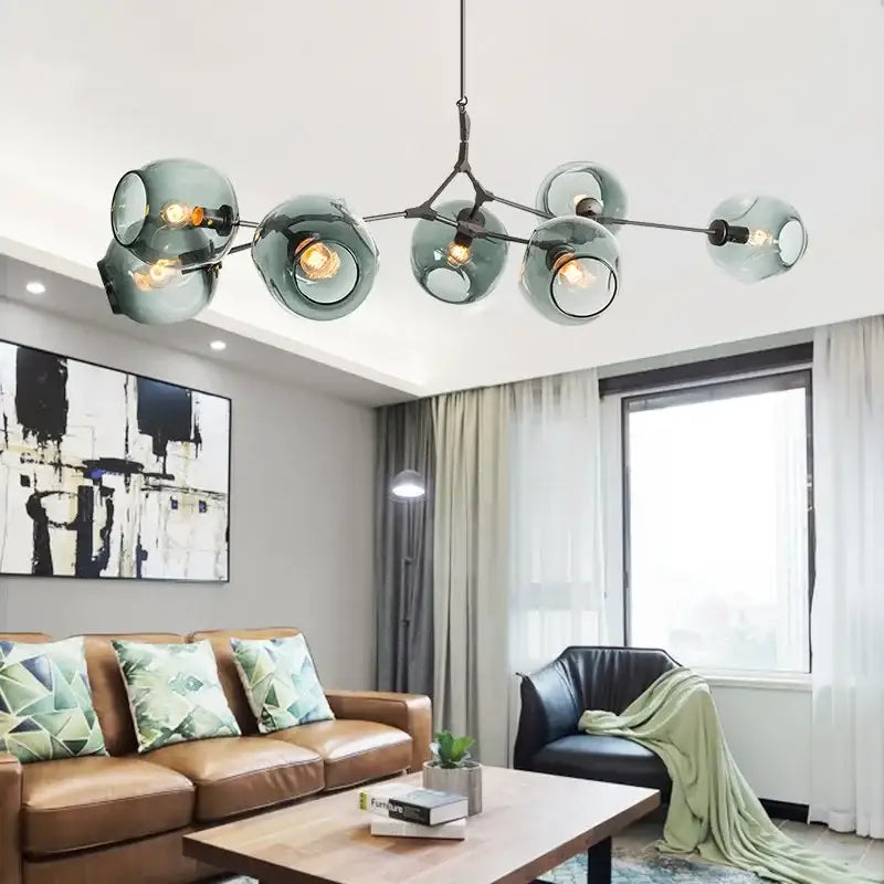 DecorBites™ Contemporary Glass Bubble Chandelier for Living Room