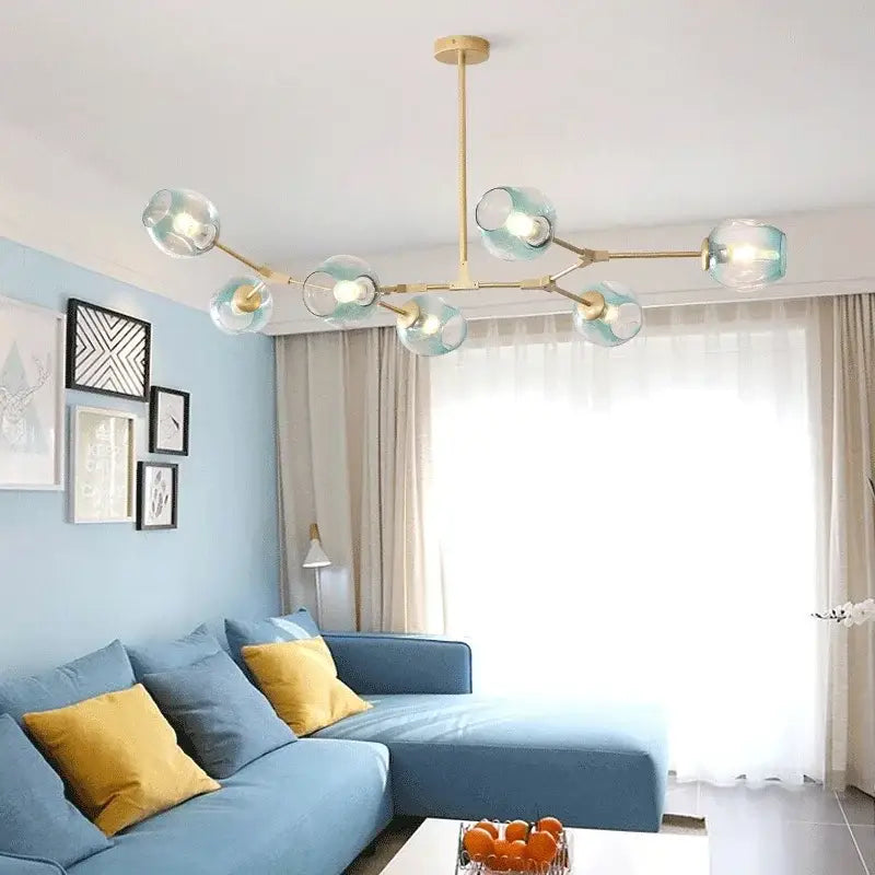 DecorBites™ Contemporary Glass Bubble Chandelier for Living Room