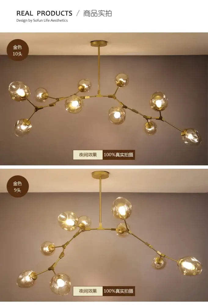 DecorBites™ Contemporary Glass Bubble Chandelier for Living Room