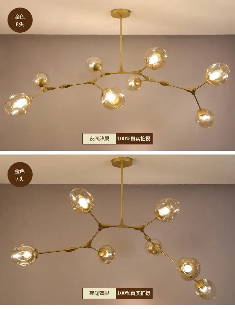 DecorBites™ Contemporary Glass Bubble Chandelier for Living Room