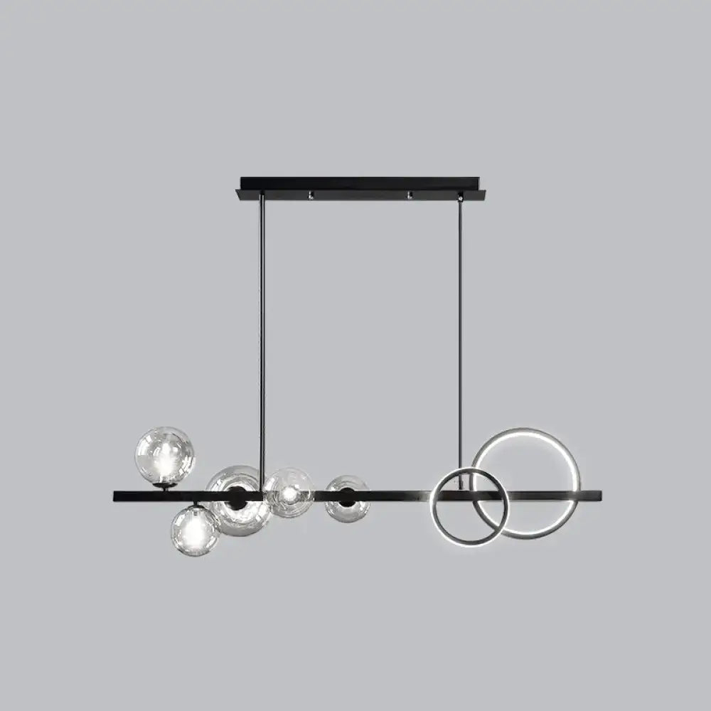 DecorBites™ Contemporary Glass Island Lamp: 7-Head Hanging Light for Dining Room